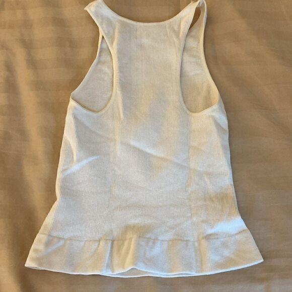 Danskin Zen Sport Thin Ribbed Racerback Tank Top. Off white. Size Small. - Picture 3 of 3